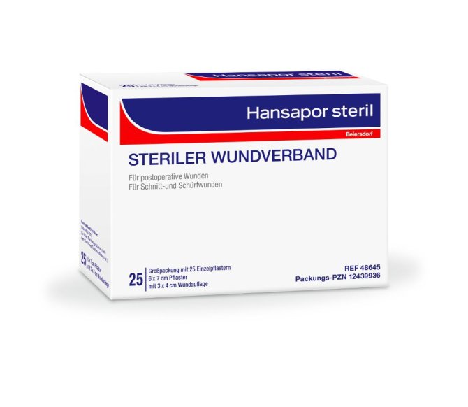 Hansapor steril Wundverband [6 x 7 cm] [25 Stück]