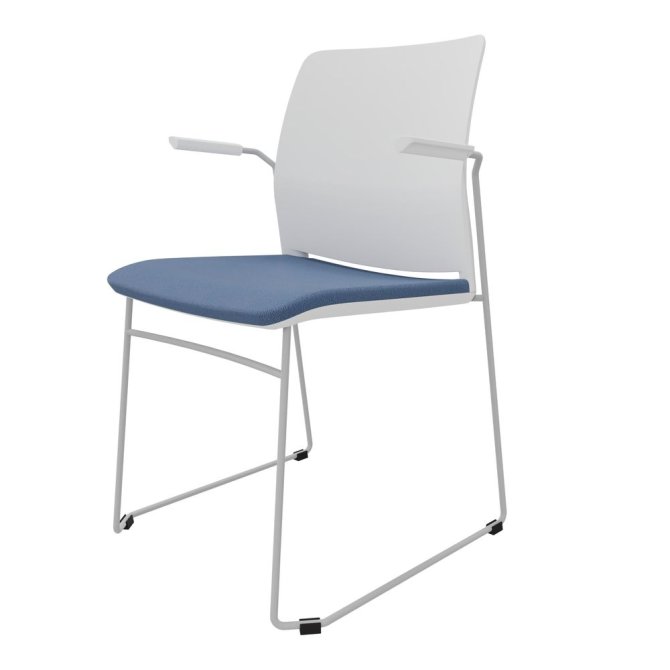 Close Polypropylen-Stuhl mit Kufengestell ohne Armlehnen - Sitz gepolstert B01