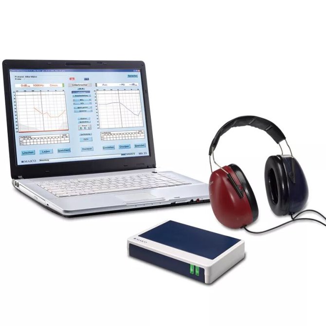 PC Audiometer MA 33 KL miot Lärmprogramm inkl. Kopfhörer, Knochenleitungshörer