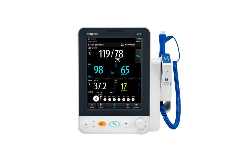 Mindray VS8 Standard Vitalparamter Monitor mit Touch Screen inkl. ePMM Stromkabel SpO2 Sensor + Kabel 512F Erwachsene Finger Blutruckmanschette Erwachsene Bedienungsanleitung