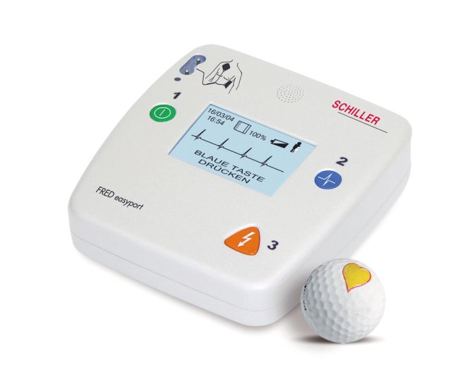 Defibrillator FRED easyport 150 Joule inkl. Paar Elektroden, Tragetasche, 2 Batterien und Bedienungsanleitung  0114701