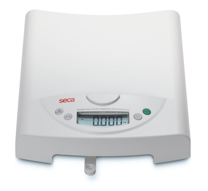 seca 384 Elektronische Säuglingswaage mit Zweitnutzung als Flachwaage für Kinder, Tragkraft: 20 kg, Teilung 10g < 10kg > 20g