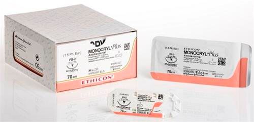 Monocryl Plus ungefärbt monofil P3 VB 5/0 45 cm [36 Stück]