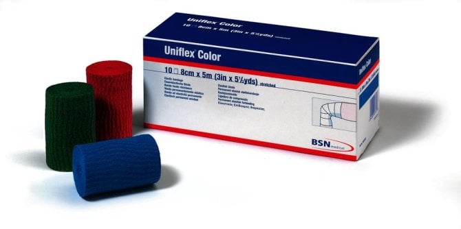 Uniflex Color Universalbinde blau [8 cm x 5 m] [10 Stück]