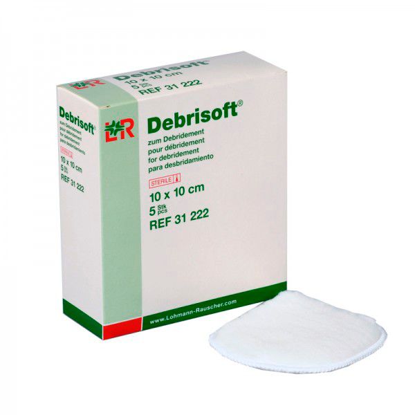 Debrisoft Pad Wundbettvorbereitung Spezialkompresse einzeln steril [10 x 10 cm] [5 Stück]