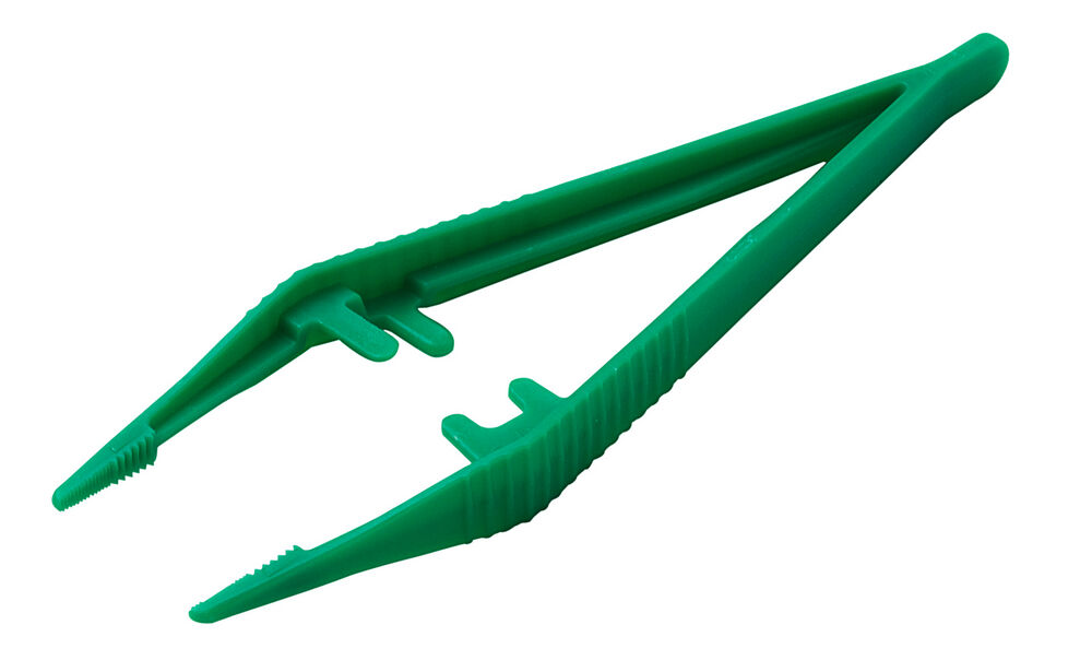 Einmal-Pinzette, anatomisch, einzeln steril verpackt, grün [12,5 cm]