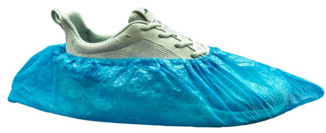 CPE-Überschuhe mit Gummizug blau [15 x 42 cm] [100 Stück]