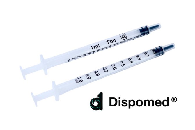 Einmalspritze TBC ohne Kanüle mit Spardorn [1 ml]