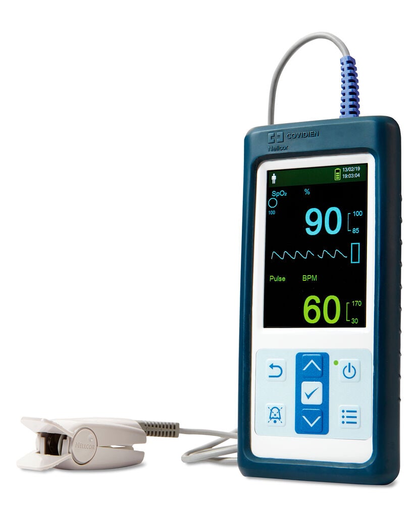 PM10N Tragbares Pulsoximeter mit OxiMax Technologie und einstellbaren Alarmen inkl. DS100A Finger-Clipsensor