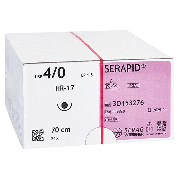 SERAPID® Nahtmaterial ungefärbt HR-26, 2,0, USP 3/0 - 0,70. ungef., 45 cm, 24 Stück
