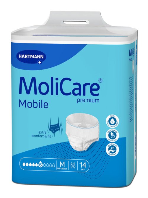 Molicare Premium Mobile [Gr.M 80-120cm 6 Tropfen] [14 Stück]