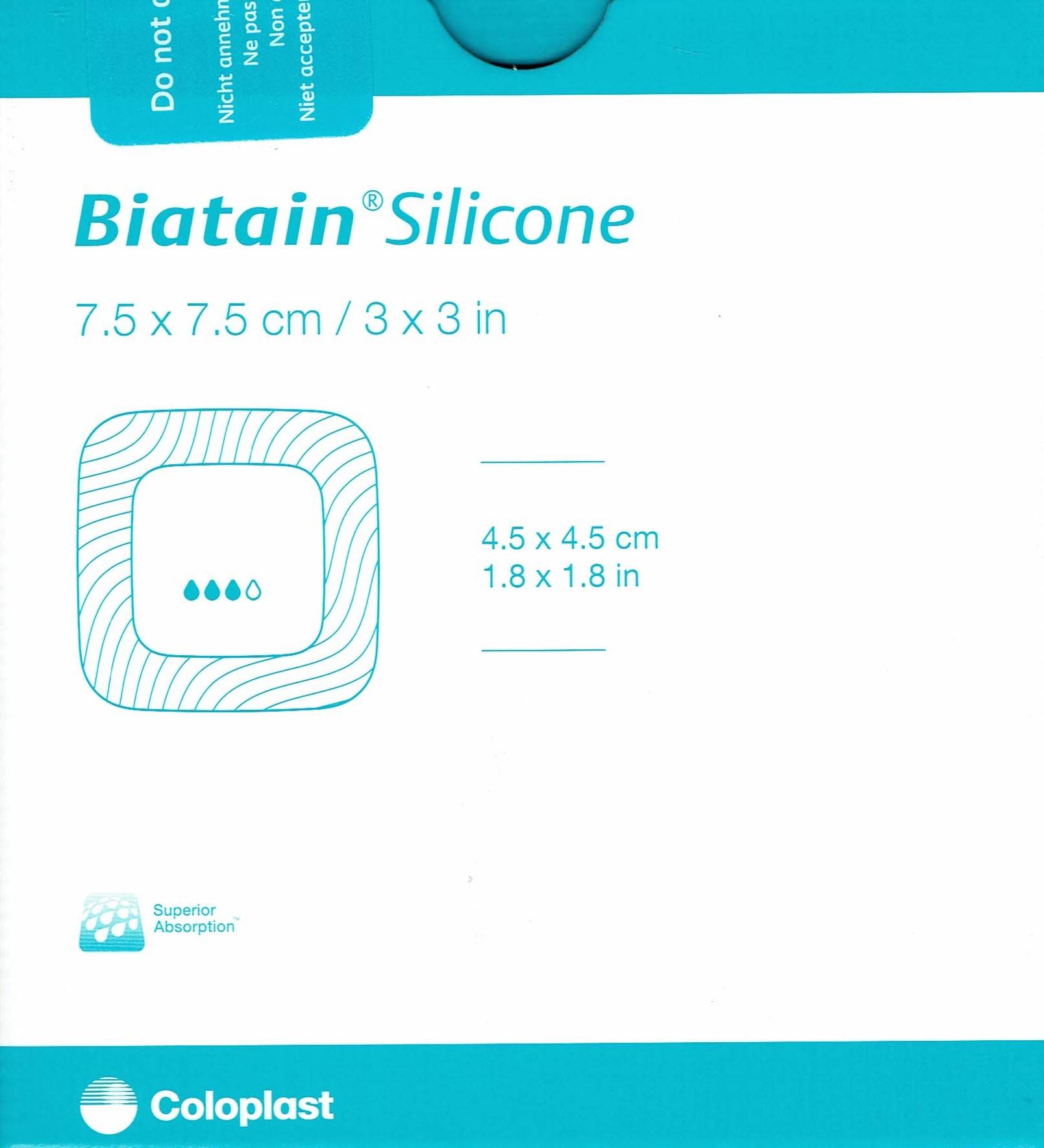 Biatain Silicon Schaumverband [7,5 x 7,5 cm] [10 Stück]