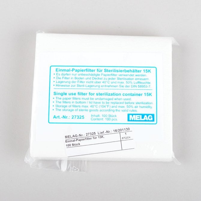 Einmal-Papierfilter für Sterilisierbehälter 15M/15G [100 Stück]