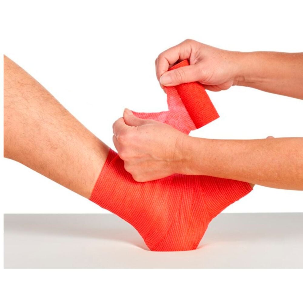 COM-TeX Fixorip rot kohäsiv elastische Fixierbandage [4,5 m x 5 cm] [10 Stück]