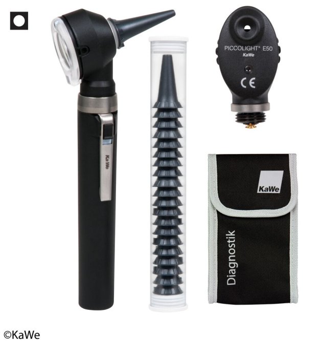 Piccolight Otoskop-/Ophthalmoskop-Set C/E50 2,5 V VL VL night Griff AA Tasche