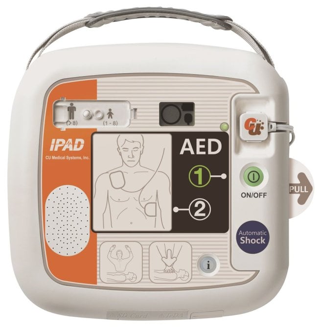 iPAD CU-SP1 auto Defi iPAD Vollautomat inkl. Batterie Defi-Elektroden für Erwachsene und Kinder Defi-Safe-Set Hinweisaufkleber