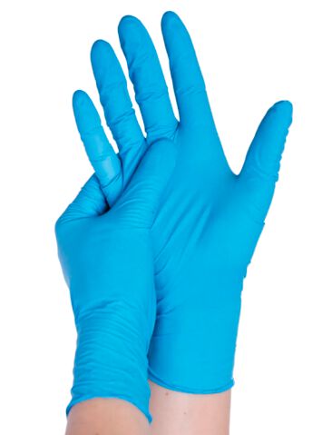 Eco Plus Nitril Handschuh puderfrei blau unsteril [Gr. L] [100 Stück]