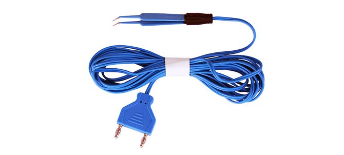 Einmal Bipolar-Pinzette inkl. fest verbundenem Kabel 5 m und Erbe-Gerätestecker [gerade 15,5 cm Spitze 1mm] [20 Stück]
