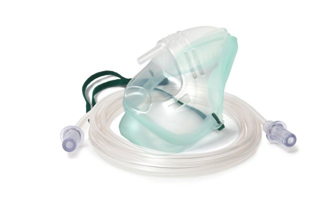 Sauerstoffmaske "ECO" mit Schlauch für Erwachsene, (PVC-freie Maske) 2,1m